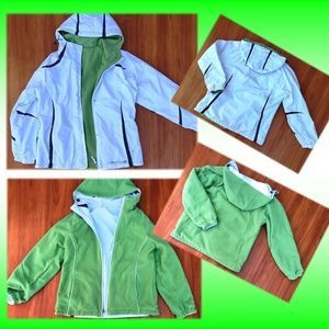 ⛷️ Free Country Reversible Green-White Jacket - L
